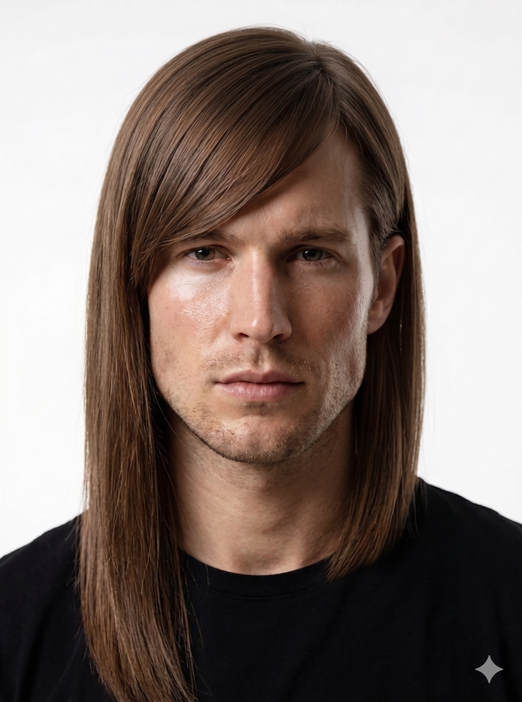 Long Asymmetrical Straight Cut With Sweeping Fringe