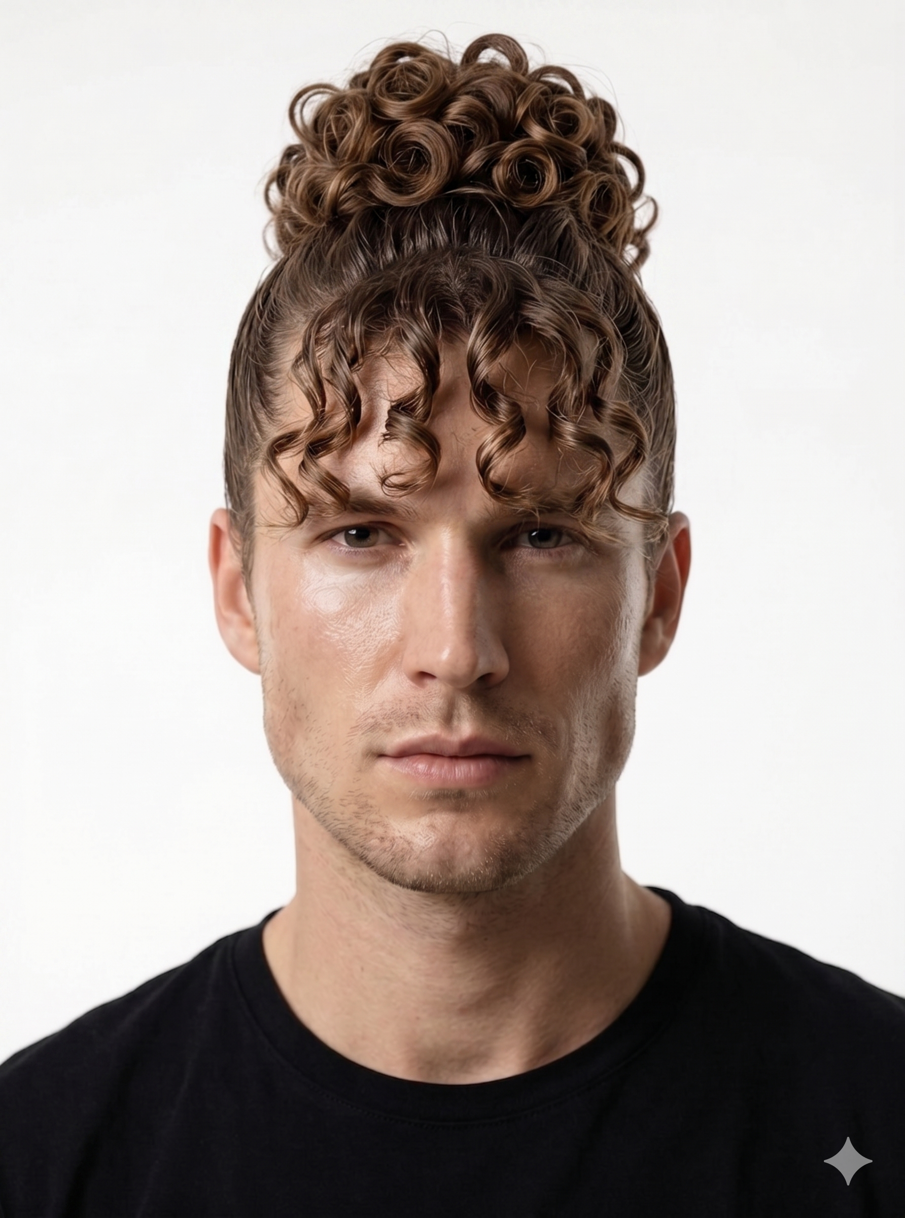Sculpted Curly Updo Textured Fringe