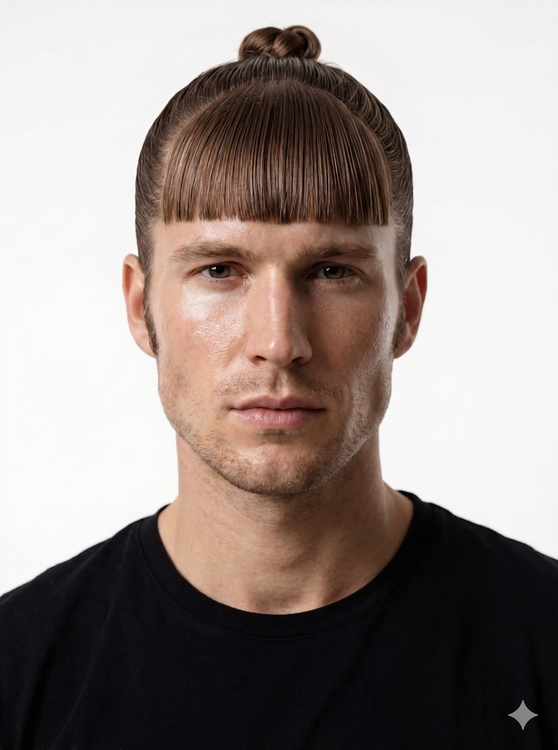 Half Up Crown Fastening With Angular Fringe