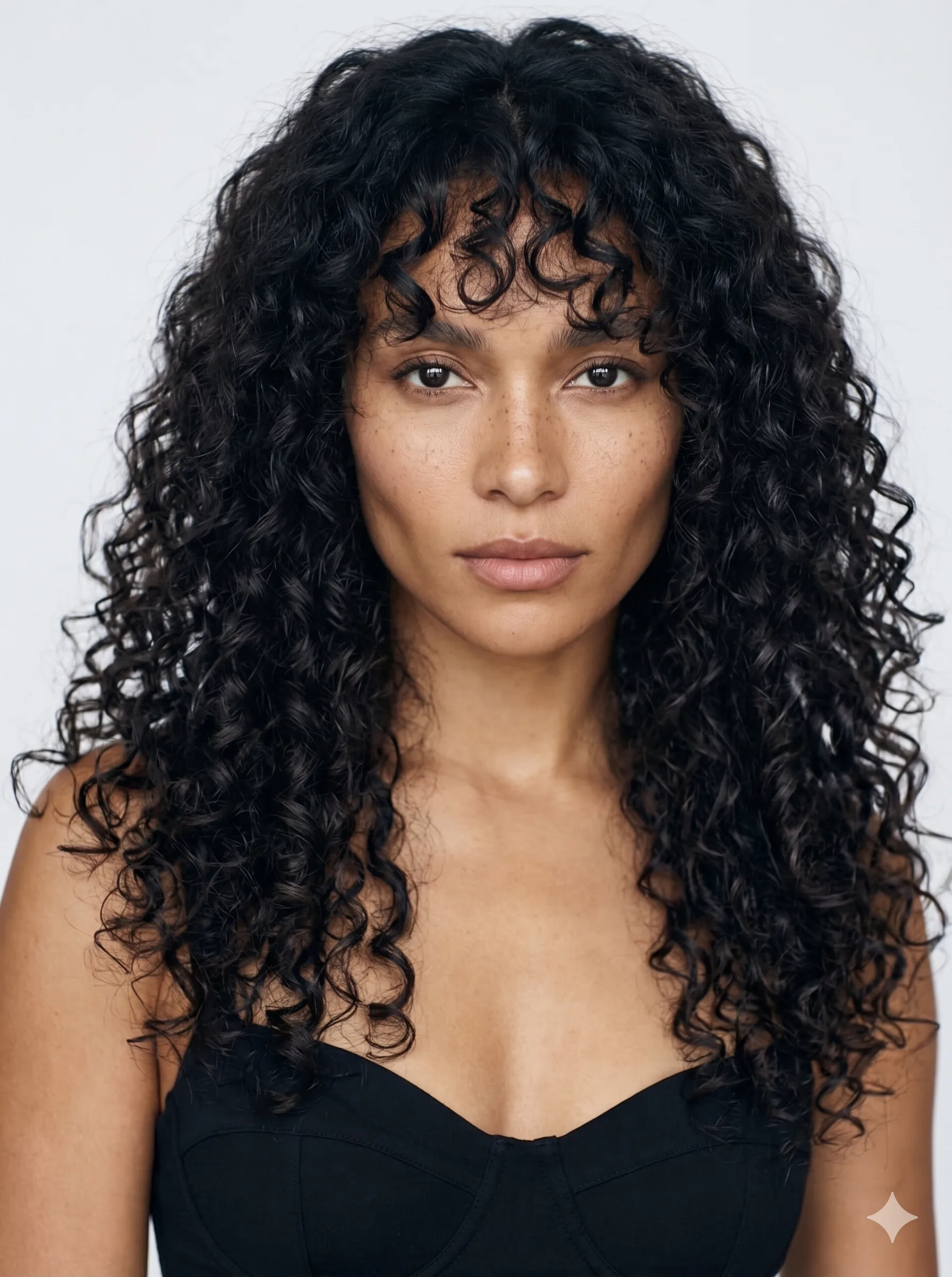 Long Curly Cut Face Framing Fringe