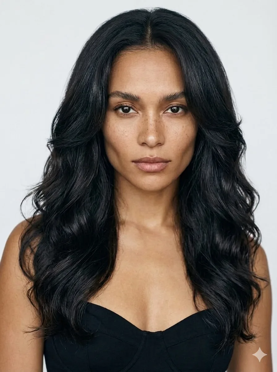 Layered Waves With Tapered Face Framing