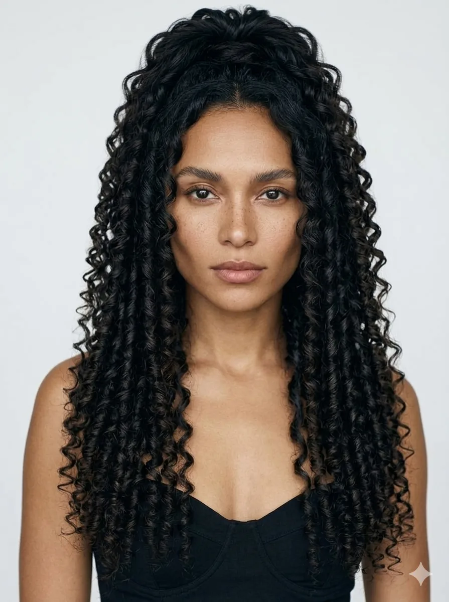 Long Spiraled Tresses Voluminous Structure