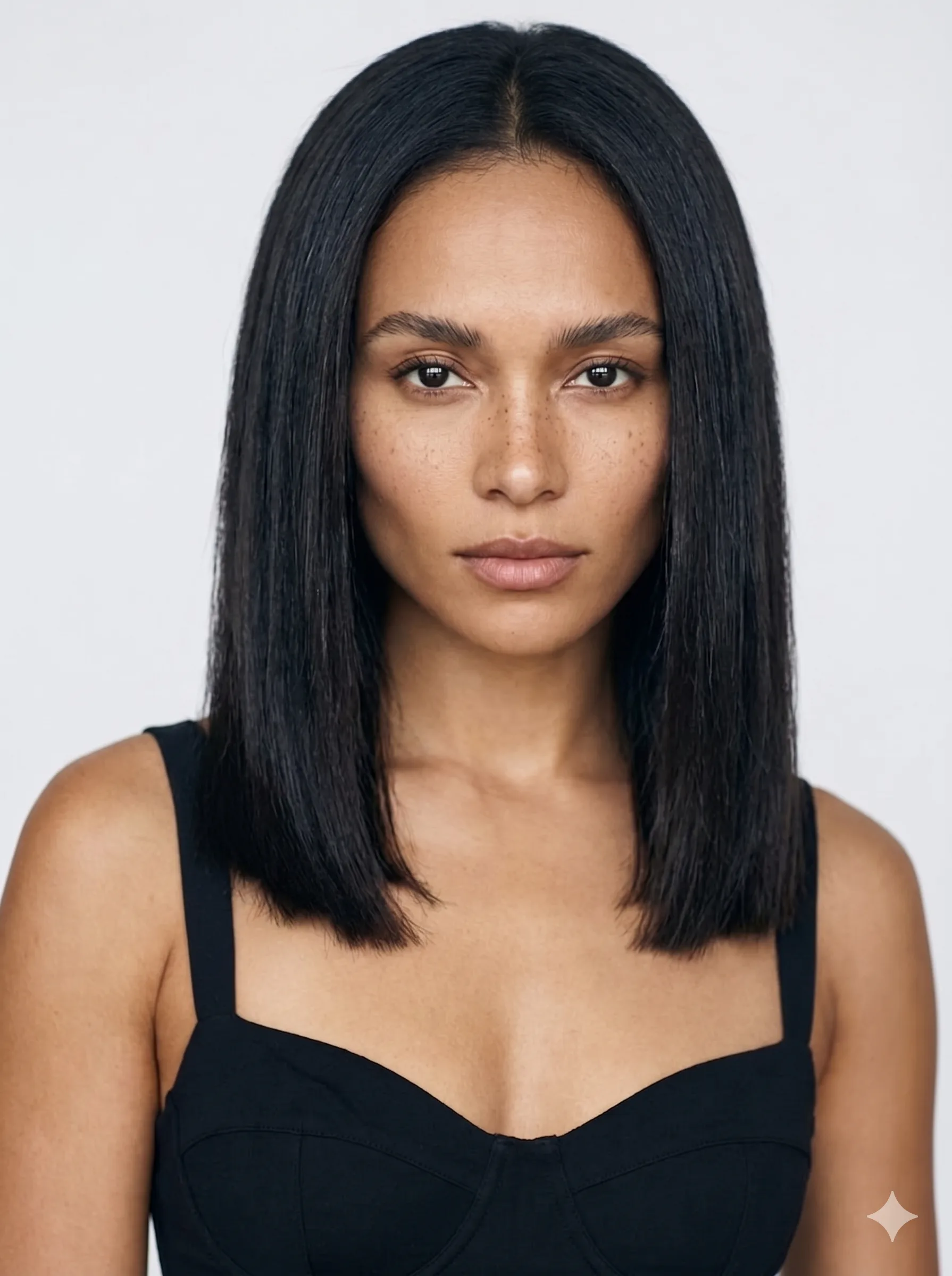 Medium Length Linear Cut Blunt Perimeter
